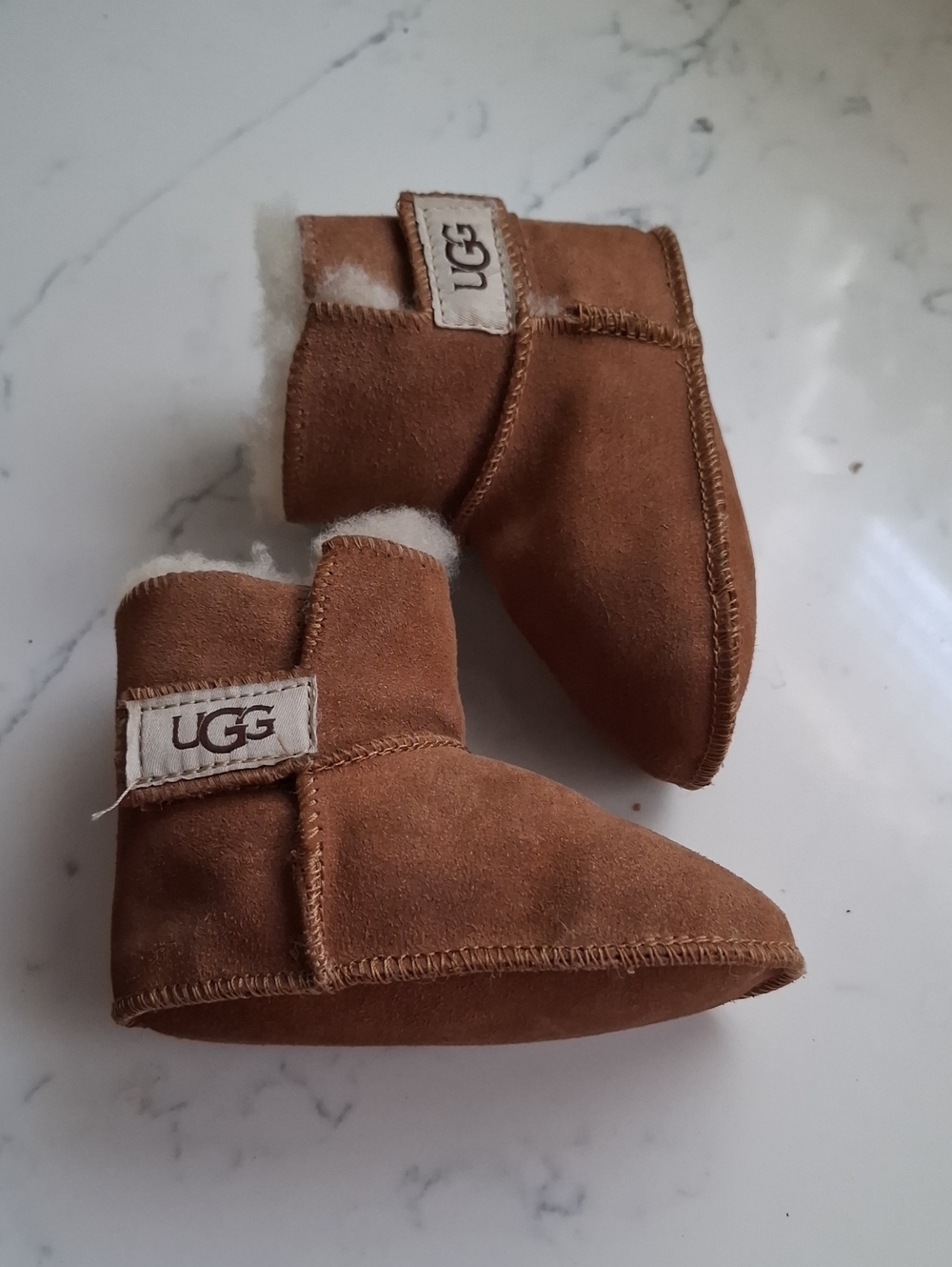 UGG Brown Shearling-Lined Baby Booties